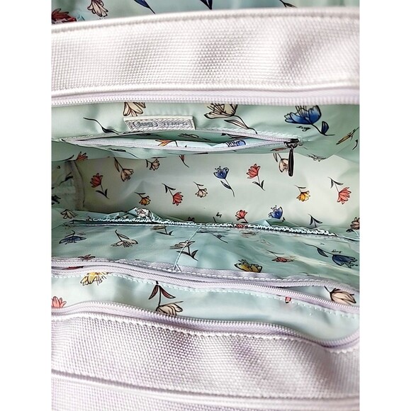 Lug Tempo Tote Vegan Leather Metallic Silver Ice Pop Multicolor Stitching RFID - Picture 16 of 16